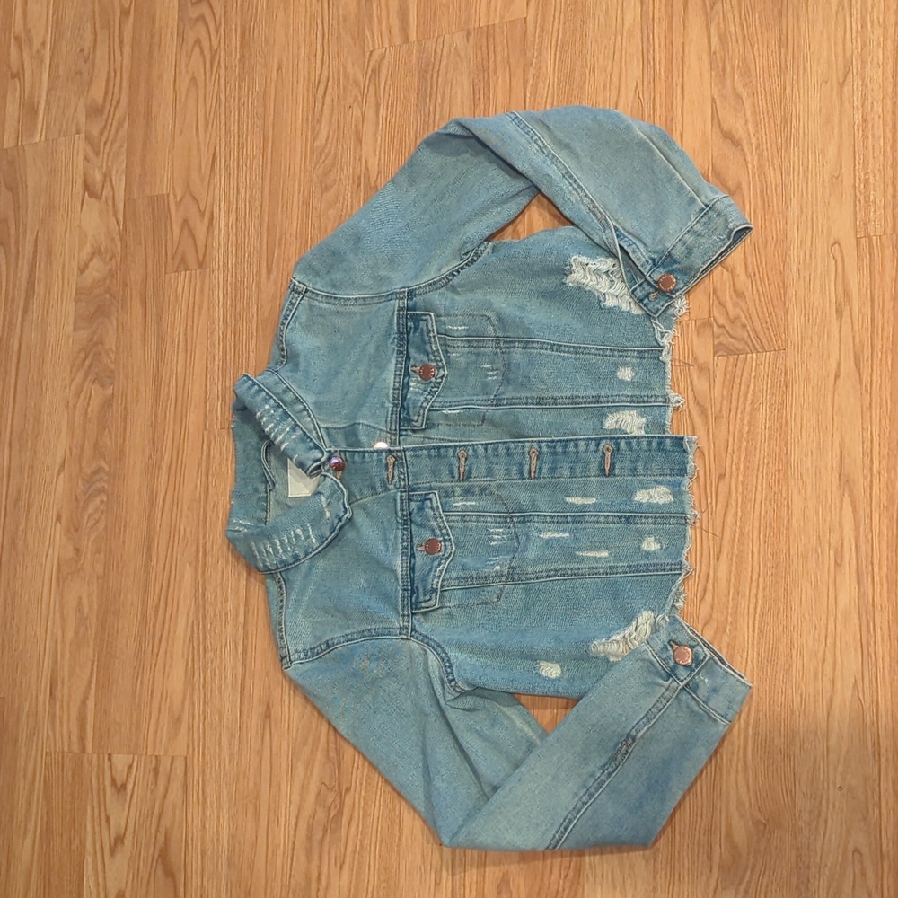 The Clash Jean Jacket Denim Jacket upcycled Size Large L - Picture 6 of 7